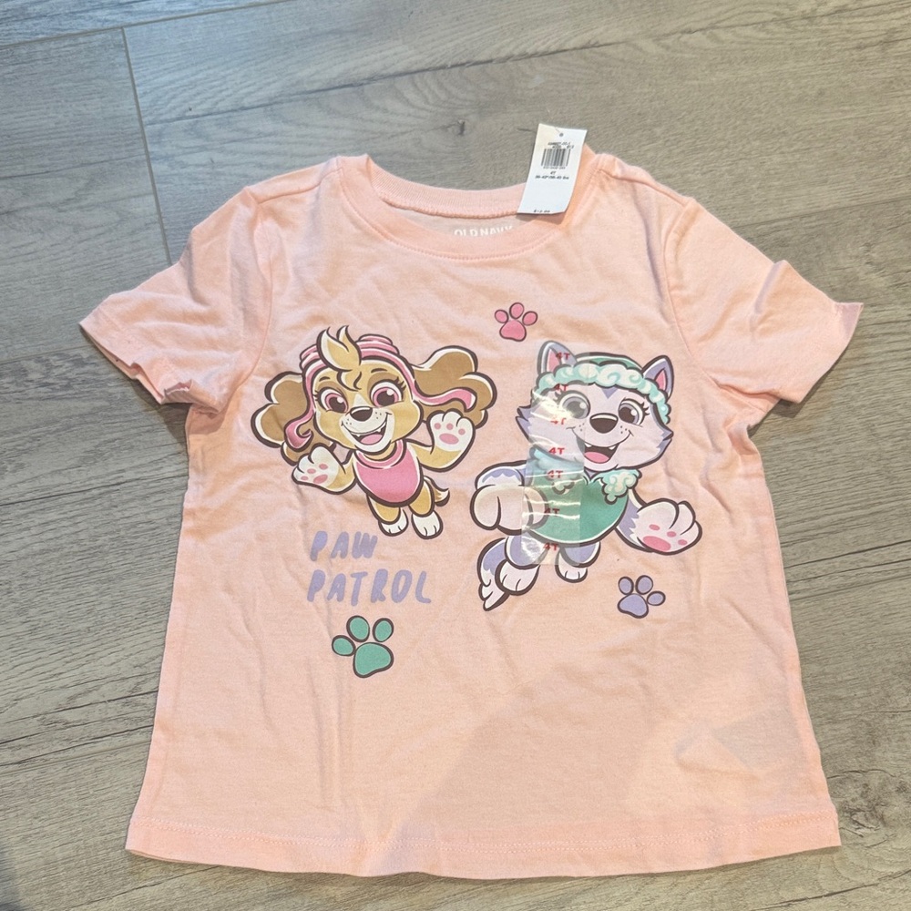 Old Navy Toddler Girls Paw Patrol Light Pink Graphic Tee Sz 4T NWT